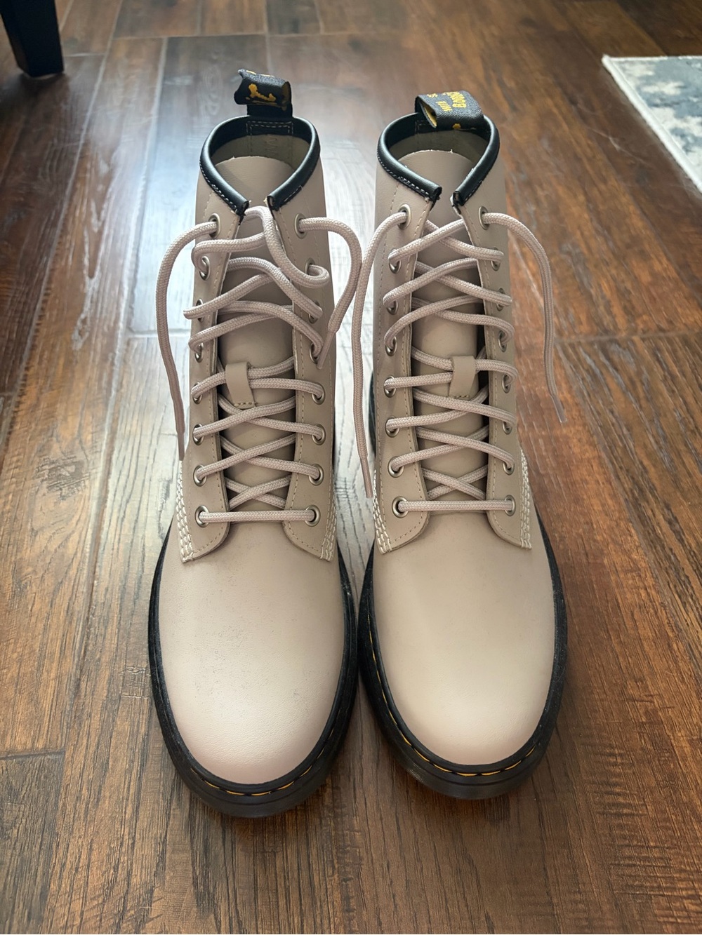 Dr. Martens Taupe Lace-Up Combat Boots NWOT